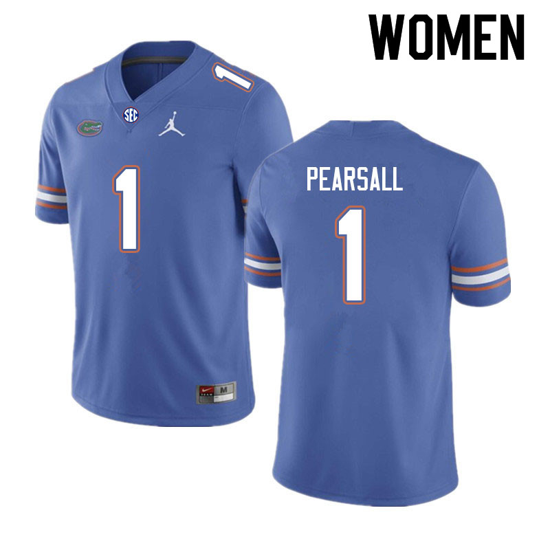 Women #1 Ricky Pearsall Florida Gators College Football Jerseys Sale-Royal - Click Image to Close